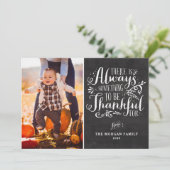 Wees dankbaar Quote schoolbord Dankzeggende Kaart (Staand voorkant)