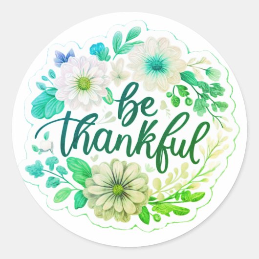 Wees dankbaar ronde sticker (Voorkant)