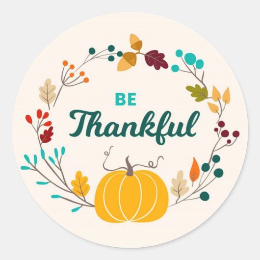 Wees dankbaar ronde sticker (Voorkant)