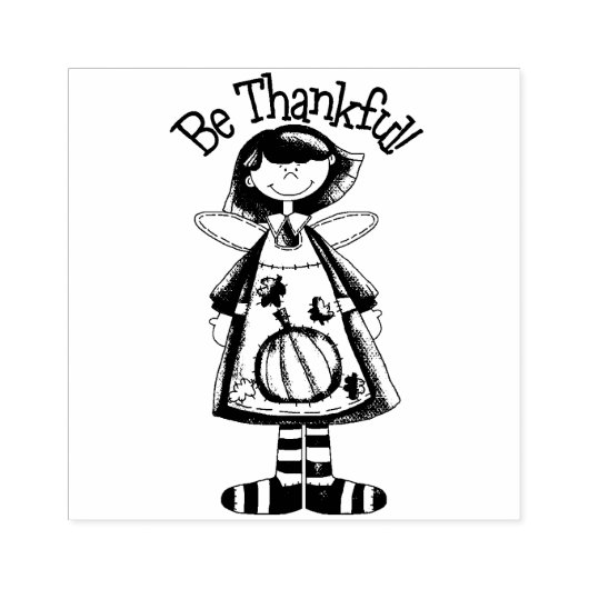 Wees dankbaar rubberstempel (Afrduk)