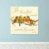 Wees dankbaar voor hem en sla zijn naam los canvas afdruk (Insitu (Houten vloer))