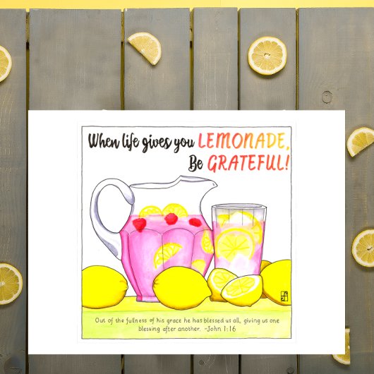 Wees dankbaar voor Lemonade Inspirerend Briefkaart