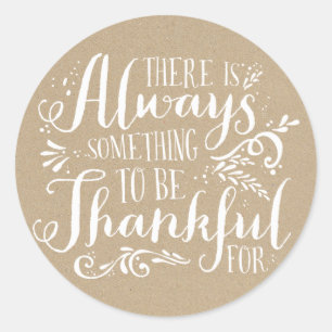 Wees dankbaar voor Thanksgiving Faux Kraft Paper S Ronde Sticker