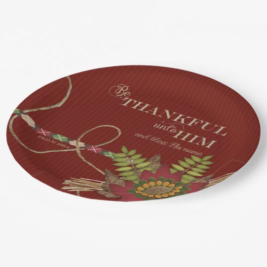 Wees dankbaar voor zijn scrapbook-effect papieren bordje (Gekanteld)