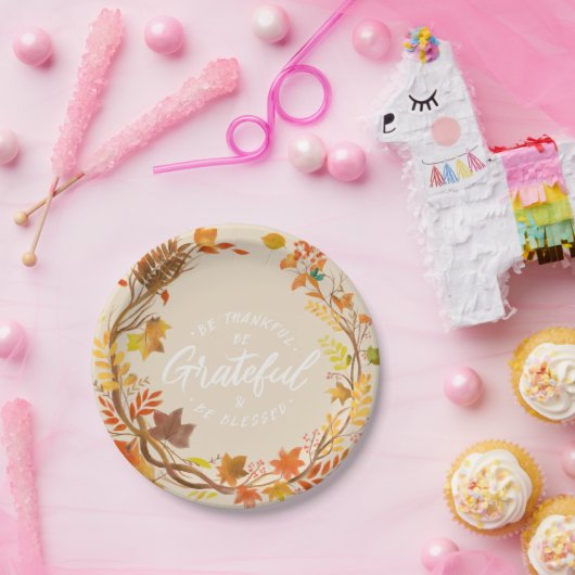 Wees dankbaar, wees dankbaar, wees gezegend Thanks Papieren Bordje (Feest)