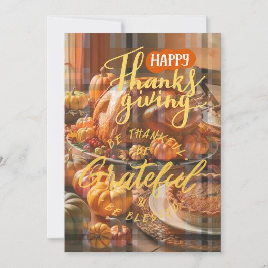 Wees dankbaar, wees gezegend Thanksgiving Feestdagenkaart (Voorkant)