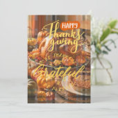 Wees dankbaar, wees gezegend Thanksgiving Feestdagenkaart (Staand voorkant)