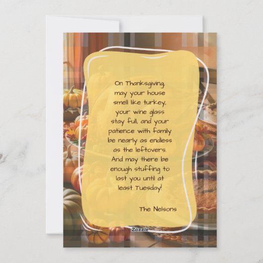 Wees dankbaar, wees gezegend Thanksgiving Feestdagenkaart (Achterkant)