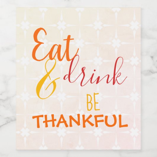 Wees dankbaar wijn etiket (Enkel label)