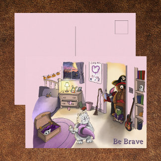 Wees dapper Cute Halloween Kat en Ondersteunende V Briefkaart