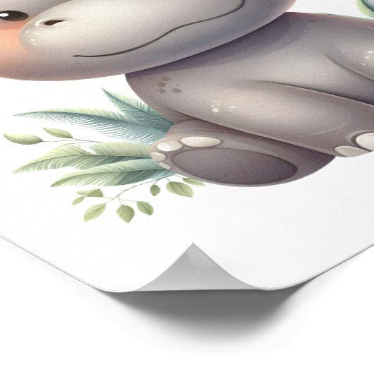 Wees dapper en onstuitbaar - Baby nijlpaard kinder Poster (Hoek)