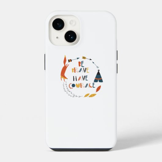 Wees dapper heb moed Vos iPhone Hoesje (Achterkant)