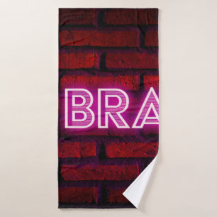 Wees dapper inspirerend quote neon effect text op  badhanddoek
