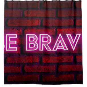 Wees dapper inspirerend quote neon effect text op douchegordijn