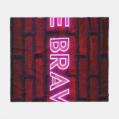 Wees dapper inspirerend quote neon effect text op  fleece deken (Voorkant (Horizontaal))