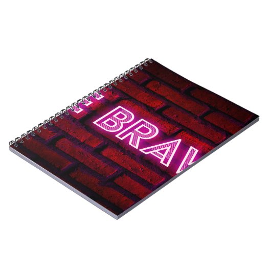 Wees dapper inspirerend quote neon effect text op  notitieboek (Linkerzijde)