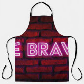 Wees dapper inspirerend quote neon effect text op schort (Voorkant)