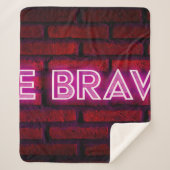 Wees dapper inspirerend quote neon effect text op  sherpa deken (Voorkant)