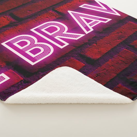 Wees dapper inspirerend quote neon effect text op  sherpa deken (3/4)