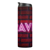 Wees dapper inspirerend quote neon effect text op  thermosbeker (Geroteerd rechts)