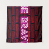 Wees dapper inspirerend quote neon effect text op  wandkleed (Voorkant (horizontaal))