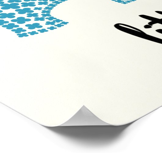 Wees dapper kleine - Blauwe babyolifant Poster (Hoek)