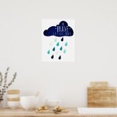 Wees dapper kleine kinderen kinderkamer poster voo (Keuken)