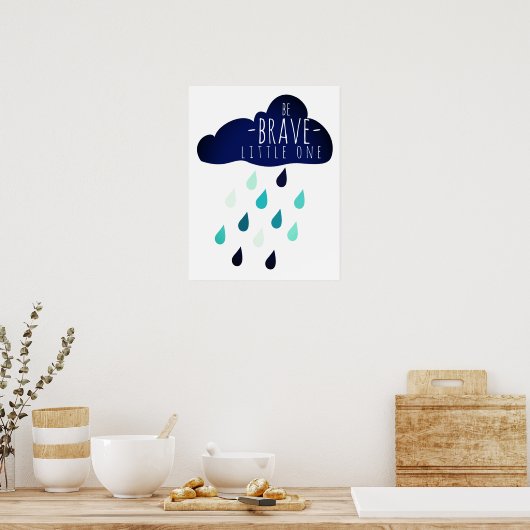 Wees dapper kleine kinderen kinderkamer poster voo (Keuken)