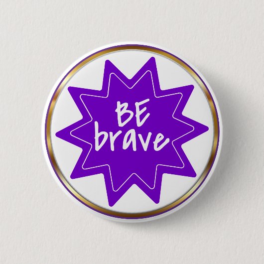 Wees dapper typografie Inspirerend Moed Ronde Button 5,7 Cm (Voorkant)