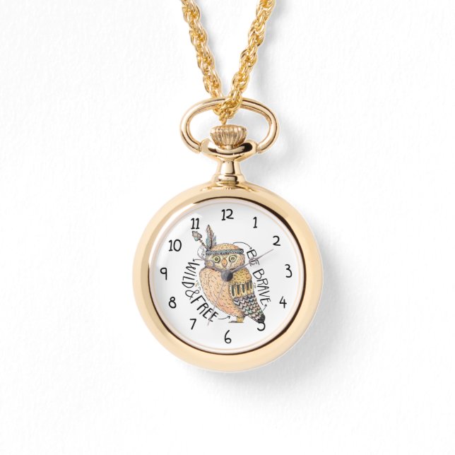 Wees dapper wild en vrije uil horloge (Voorkant)