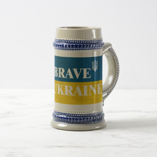Wees dapper zoals Oekraïne een getextureerde prijs Bierpul (Voorkant rechts)