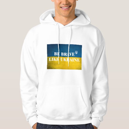 Wees dapper zoals Oekraïne een getextureerde prijs Hoodie (Voorkant)