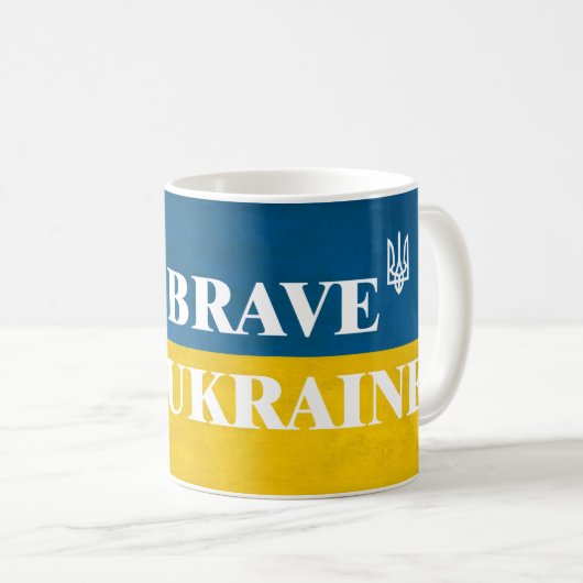 Wees dapper zoals Oekraïne een getextureerde prijs Koffiemok (Voorkant rechts)