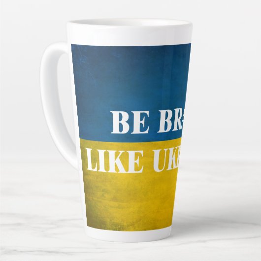 Wees dapper zoals Oekraïne een getextureerde prijs Latte Mok (Linkerhoek)