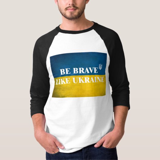 Wees dapper zoals Oekraïne een getextureerde prijs T-shirt (Voorkant)