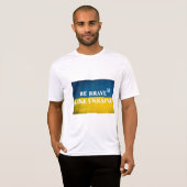 Wees dapper zoals Oekraïne een getextureerde prijs T-shirt (Voorkant volledig)