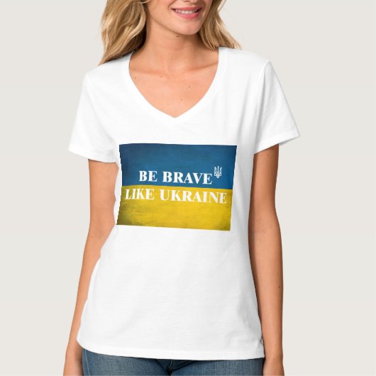 Wees dapper zoals Oekraïne een getextureerde prijs T-shirt (Voorkant)