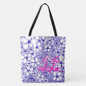 Wees de Aloha Bloemenshopper Blauwe Boodschappenta Tote Bag (Voorkant)