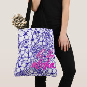 Wees de Aloha Bloemenshopper Blauwe Boodschappenta Tote Bag (Dichtbij)