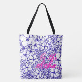 Wees de Aloha Floral Shopper Blue Canvas tas (Achterkant)