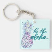 Wees de Aloha Pineapple Square Sleutelhanger Mini (Voorkant)