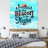 Wees de Baken in de Nacht Canvas Afdruk (Insitu (Slaapkamer))