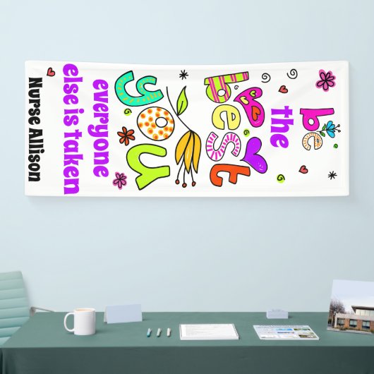 Wees de beste van je;  Schoolverpleegdeuroplossing Spandoek (Beurs)