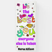 Wees de beste van je;  Schoolverpleegdeuroplossing Spandoek (Verticaal)