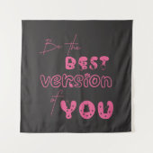 Wees de beste versie van je Schattigee kattenwandt Wandkleed (Voorkant)