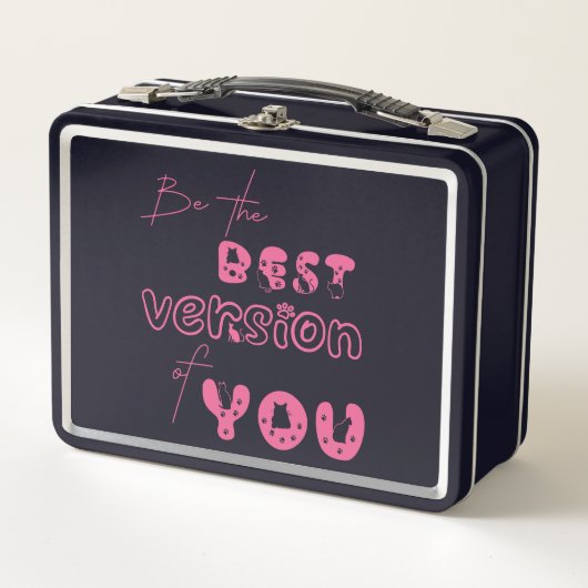 Wees de Beste Versie Van Jou Schattige Kat Metalen (Voorkant)