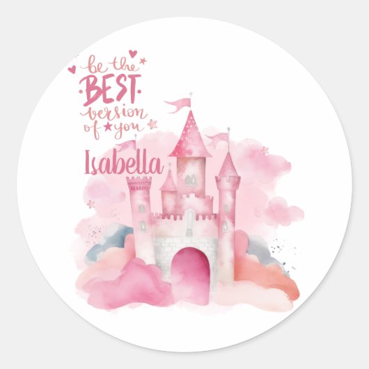 Wees de beste versie van u aanpasbaar ronde sticker (Voorkant)