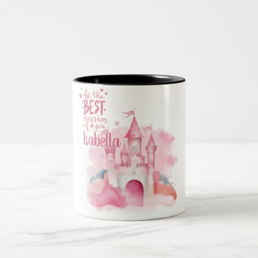 Wees de beste versie van u aanpasbaar tweekleurige koffiemok (Center)