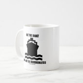 Wees de boot niet roodloos (bord) koffiemok (Voorkant links)