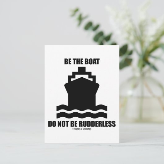 Wees de boot, wees niet stuurloos (bootteken) briefkaart (Staand voorkant)